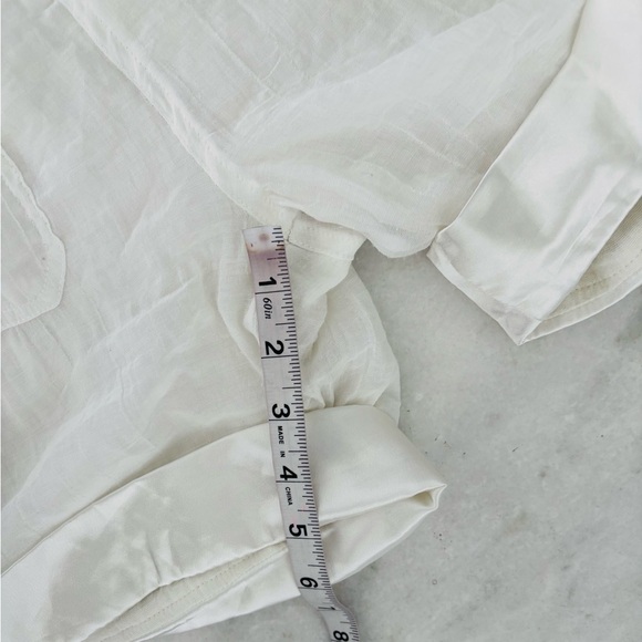 Lucy Paris Romper Shorts White Sheer Short Sleeve Women L Beach Coastal Resort - Picture 8 of 12